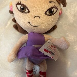 Disney Plush Doll with Purple Dress and Brown Hair